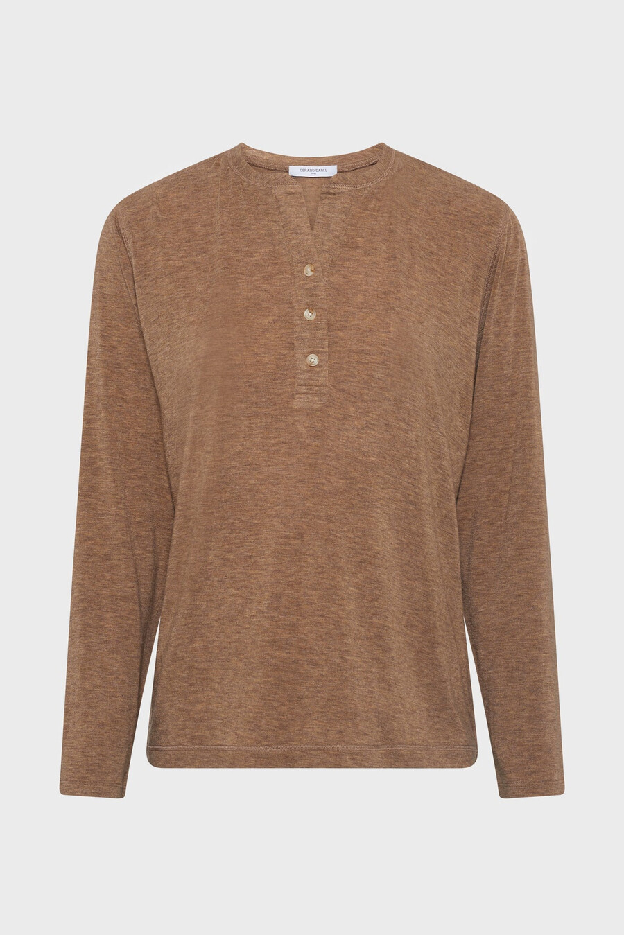 t-shirt slub con collo tunisino - hugue